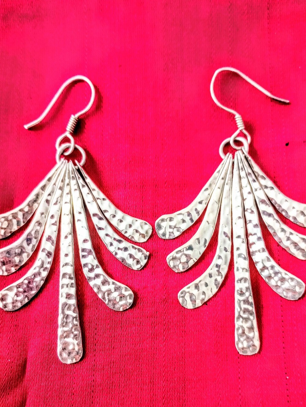 Sterling silver(925 MEXICO) Chandelier earring, 2.5" x 1.5"